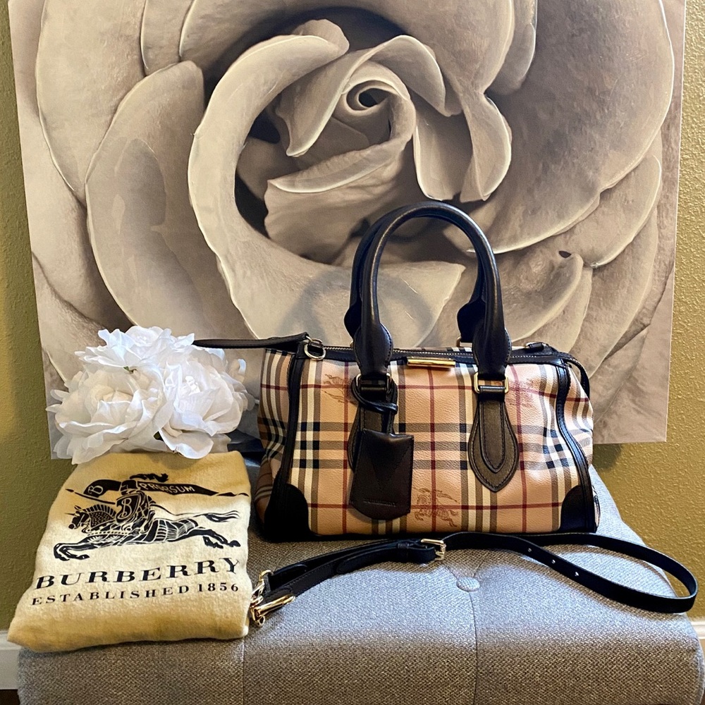 Burberry Nova Haymarket Check Gladstone Tote Bag